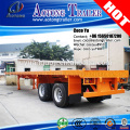 Double axles terminal 20-50ft container carrier flat trailer truck for sale (for 2* 20ft container)